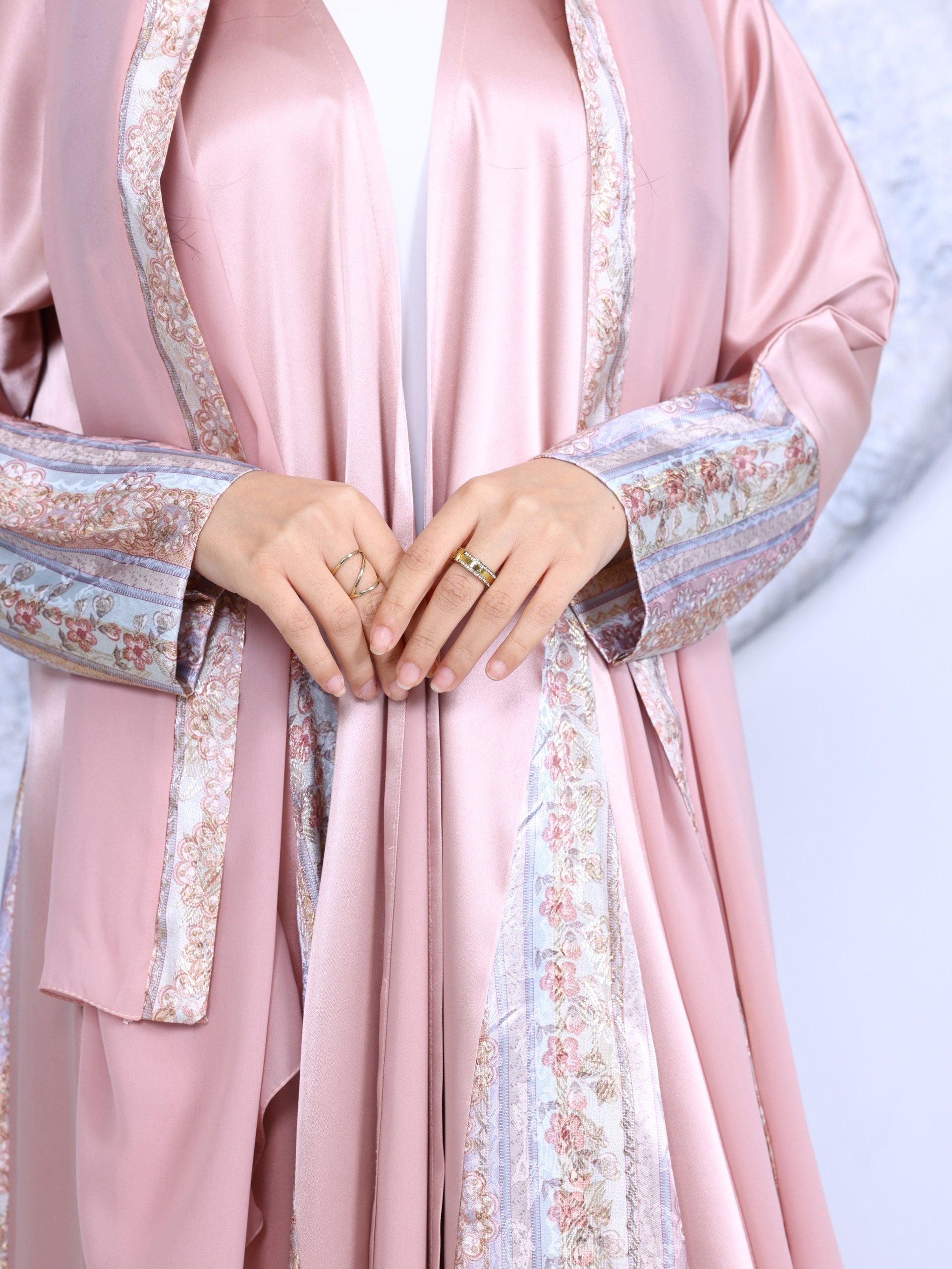 Blush Pink Satin Abaya