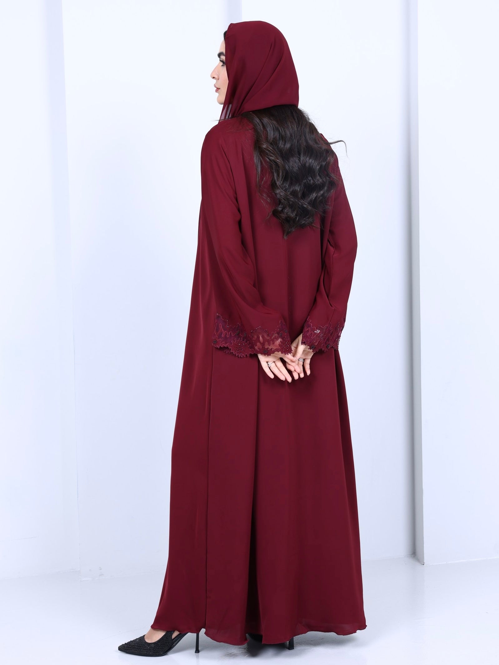 Laser cut work Beaded Abaya