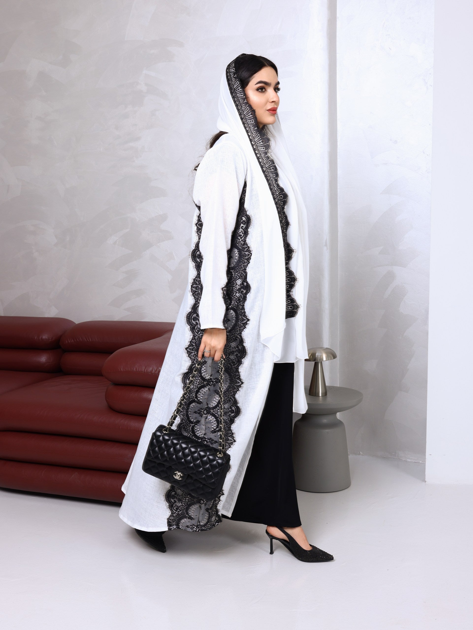 Dantella french lace Abaya