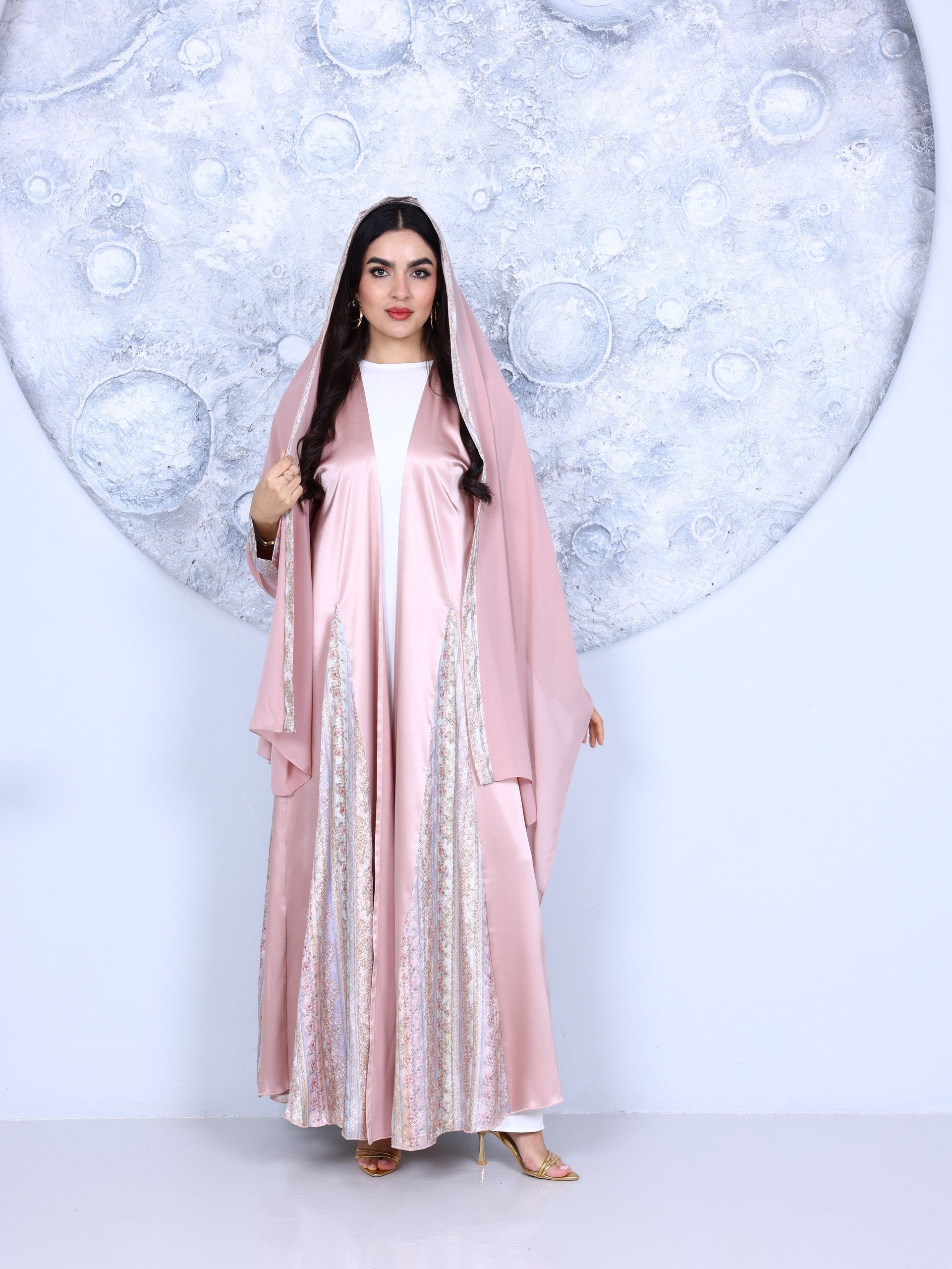 Blush Pink Satin Abaya