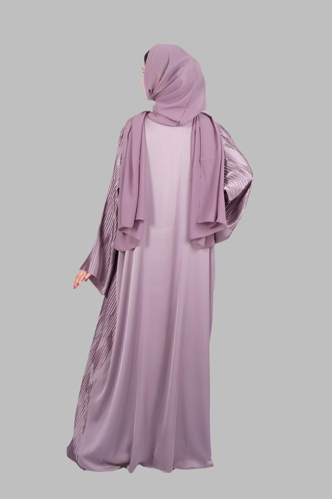 Silk Pleated Abaya Set