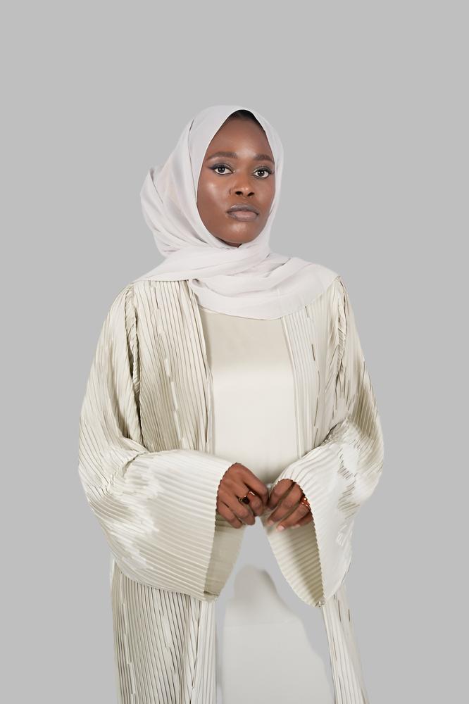 NAJWA Silk PLEATED OPEN ABAYA