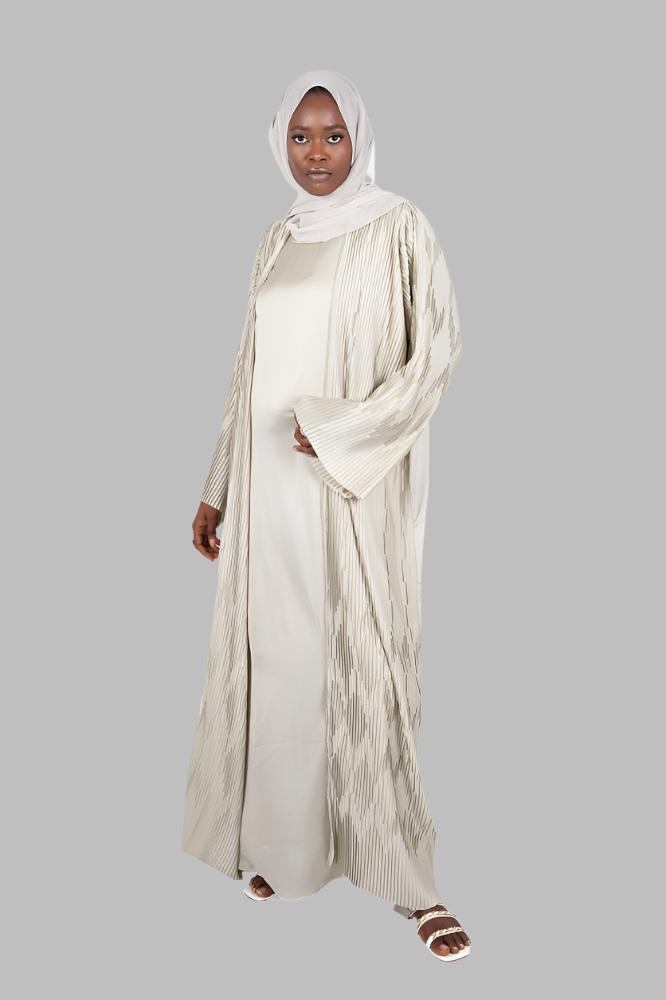 NAJWA Silk PLEATED OPEN ABAYA